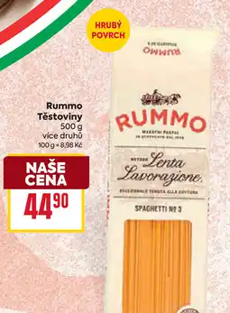 Billa Rummo Těstoviny nabídka