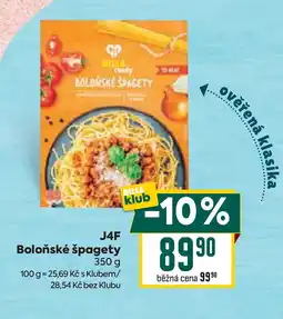 Billa J4F Boloňské špagety nabídka