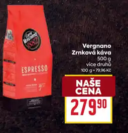 Billa Vergnano Zrnková káva nabídka