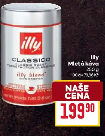 Billa Illy Mletá káva nabídka