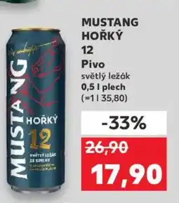 Kaufland MUSTANG HOŘKÝ 12 Pivo světlý ležák nabídka