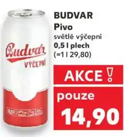 Kaufland BUDVAR Pivo světlé výčepní nabídka