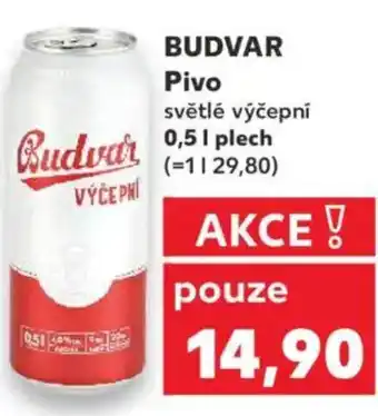 Kaufland BUDVAR Pivo světlé výčepní nabídka
