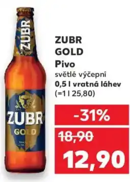 Kaufland ZUBR GOLD Pivo nabídka