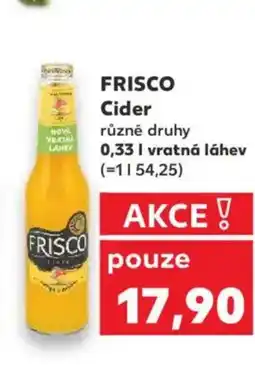 Kaufland FRISCO Cider nabídka