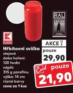 Kaufland Hřbitovní svíčka nabídka