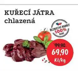 RABBIT řeznictví KUŘECÍ JÁTRA chlazená 1kg nabídka