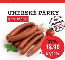 RABBIT řeznictví UHERSKÉ PÁRKY 97% masa 100g nabídka