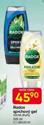 Hruška Radox sprchový gel různé druhy 225 ml nabídka