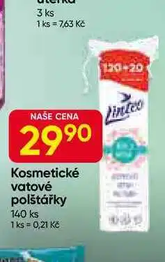 Hruška Linteo Kosmetické vatové polštářky 140 ks nabídka