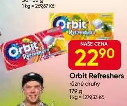 Hruška Orbit Refreshers různé druhy 17,9 g nabídka