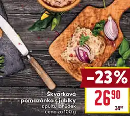 Billa Škvarková pomazánka s jablky nabídka