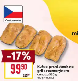Billa Kuřecí prsní steak na gril s rozmarýnem nabídka