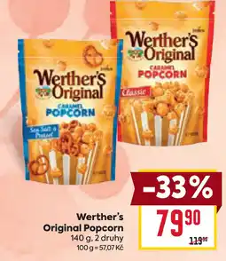 Billa Werther's Original Popcorn nabídka