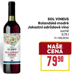 Billa SOL VINEUS Rulandské modré Jakostní odrůdové víno nabídka