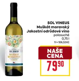 Billa SOL VINEUS Muškát moravský Jakostní odrůdové víno nabídka
