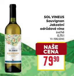 Billa SOL VINEUS Sauvignon Jakostní odrůdové víno nabídka