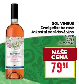 Billa SOL VINEUS Zweigeltrebe rosé Jakostní odrůdové víno nabídka