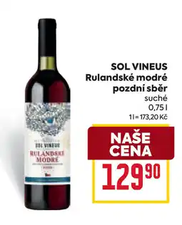 Billa SOL VINEUS Rulandské modré pozdní sběr nabídka