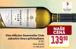 Billa Víno Mikulov Sommelier Club Jakostní vína s přívlastkem nabídka