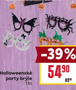 Billa Halloweenské party brýle nabídka