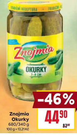 Billa Znojmia Okurky nabídka
