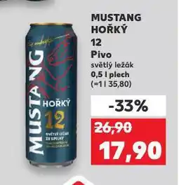 Kaufland Pivo mustang hořký 12 nabídka