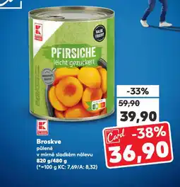 Kaufland Broskve půlené nabídka