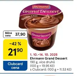 Tesco Ehrmann Grand Dessert nabídka