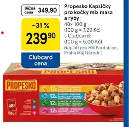 Tesco PROPESKO Kapsičky pro kočky mix masa a ryby nabídka