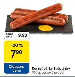 Tesco Kuřecí párky Striptýzky nabídka