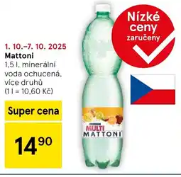Tesco MATTONI nabídka