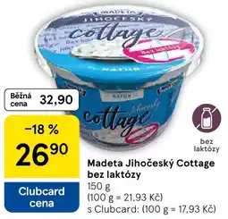 Tesco MADETA Jihočeský Cottage bez laktózy nabídka