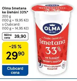 Tesco OLMA Smetana ke šlehání 33%* nabídka