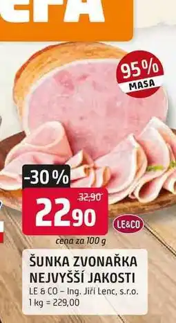Trefa Le & Co Šunka zvonařka nejvyšší jakosti 100g nabídka