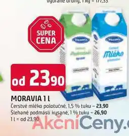Trefa MORAVIA 1l Čerstvé mléko polotučné, 1,5 % tuku nabídka