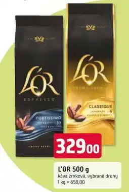 Trefa L'OR 500 g káva zrnková, vybrané druhy nabídka