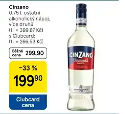 Tesco Cinzano nabídka
