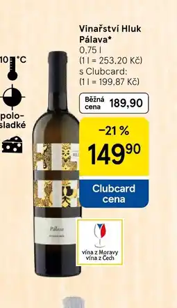 Tesco Vinařství Hluk Pálava nabídka