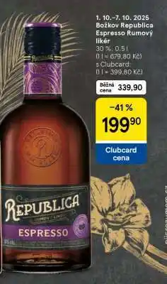 Tesco Božkov Republica Espresso Rumový likér nabídka