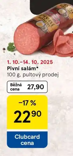 Tesco Pivní salám nabídka