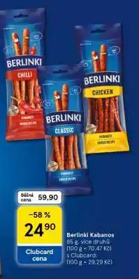 Tesco BERLINKI Kabanos nabídka
