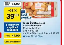 Tesco Čerstvá vejce z halového chodu nabídka