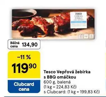 Tesco Vepřová žebírka s bbq omáčkou nabídka