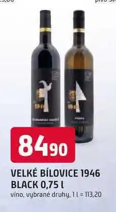 Trefa VELKÉ BÍLOVICE 1946 BLACK 0,75 L vino, vybrané druhy nabídka
