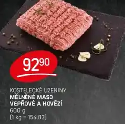 Flop Kostelecké uzeniny mělněné maso vepřové a hovězí nabídka