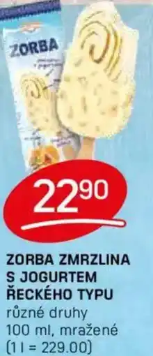 Flop Zorba zmrzlina s jogurtem řeckého typu nabídka