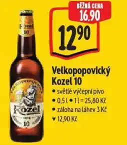 Albert Velkopopovický Kozel 10 nabídka