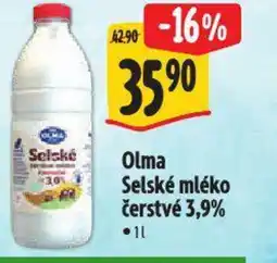 Albert Olma Selské mléko čerstvé 3,9% nabídka