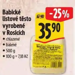Albert Babické listové těsto vyrobené v Rosicích nabídka
